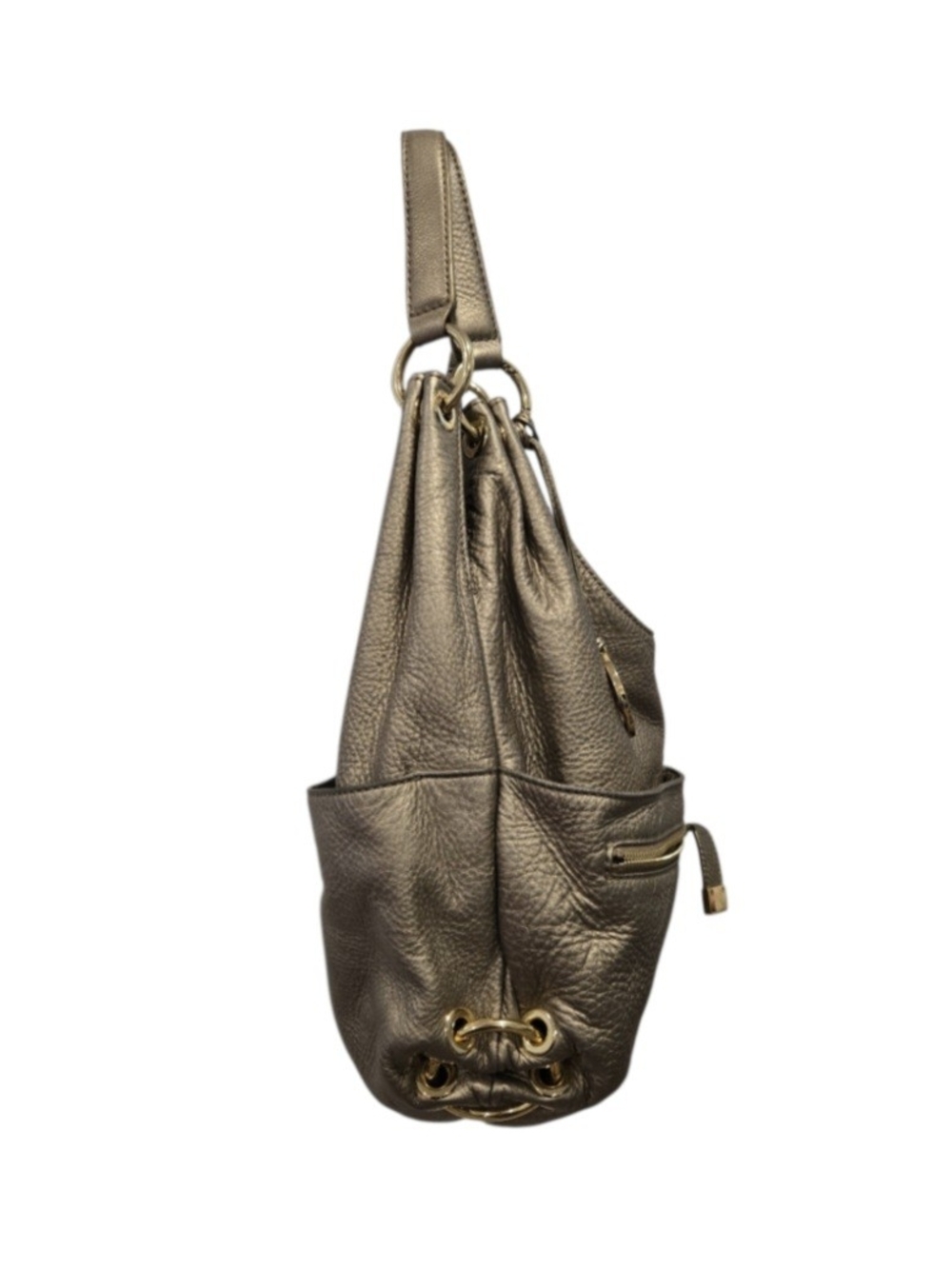Michael Kors Latyon Large Gold Metallic Hobo Bag - Picture 4 of 16